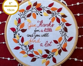 Kit de broderie traditionnelle - couronne de fleurs "Thanksgiving"   - décor mural