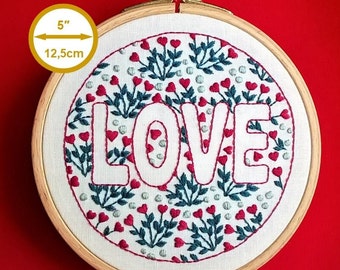 Embroidery kit - Embroidery pattern - embroidery hoop art - diy embroidery kit modern embroidery - Love - valentine's day - beginner kit