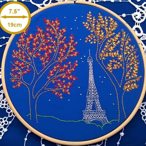 Paris Embroidery Kit Eiffel Tower Design Hand Embroidery Etsy