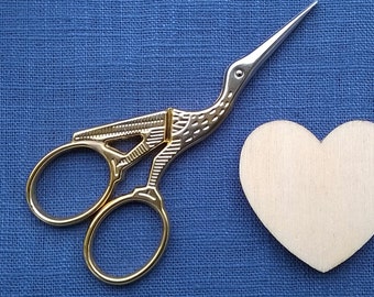 Small STORK Embroidery Scissors - Embroidery Scissors  -  Needlework - Hand Embroidery - Fiber Arts - Sewing Supplies