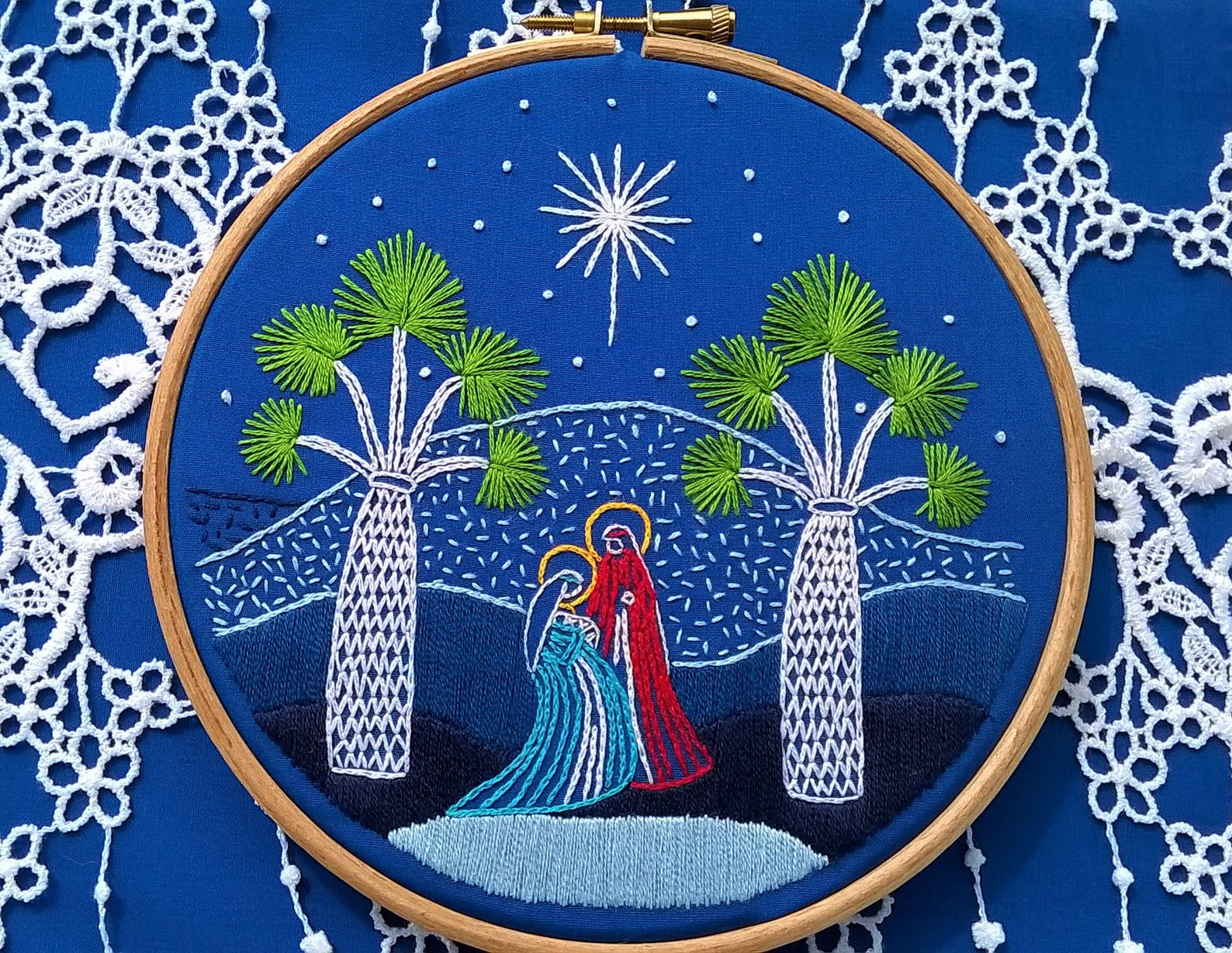 Christmas Hand Embroidery KIT Nativity Scene Embroidery Etsy UK