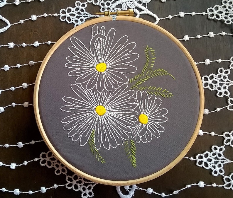 Retro Floral Pattern Hand Embroidery Kits Beginners Needlecrafts Supplies