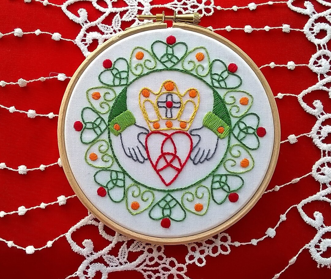 Irish Claddagh Traditional Embroidery KIT Beginner - Etsy UK