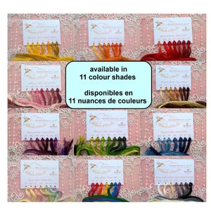 1 carte nuance de 7 couleurs différentes - fils à broder DMC Mouliné spécial 25  art.117 , fils pour broderie - 11 nuances disponibles