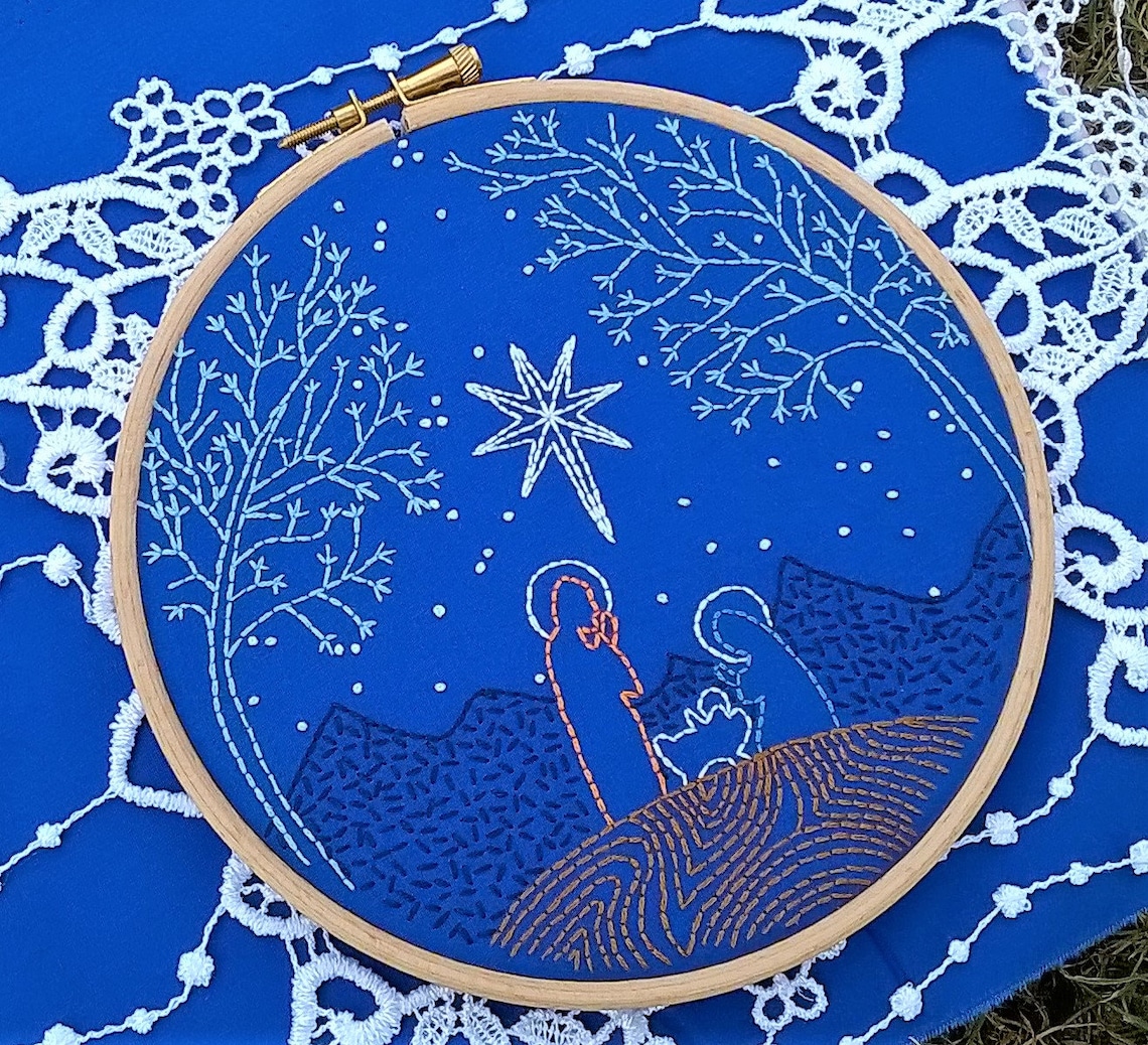 Christmas Embroidery KIT Christian Embroidery pattern hoop Etsy