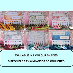 1 carte de 7 couleurs différentes - fils à broder DMC Mouliné spécial 25  art.117 , fils pour broderie - 6 thèmes disponibles