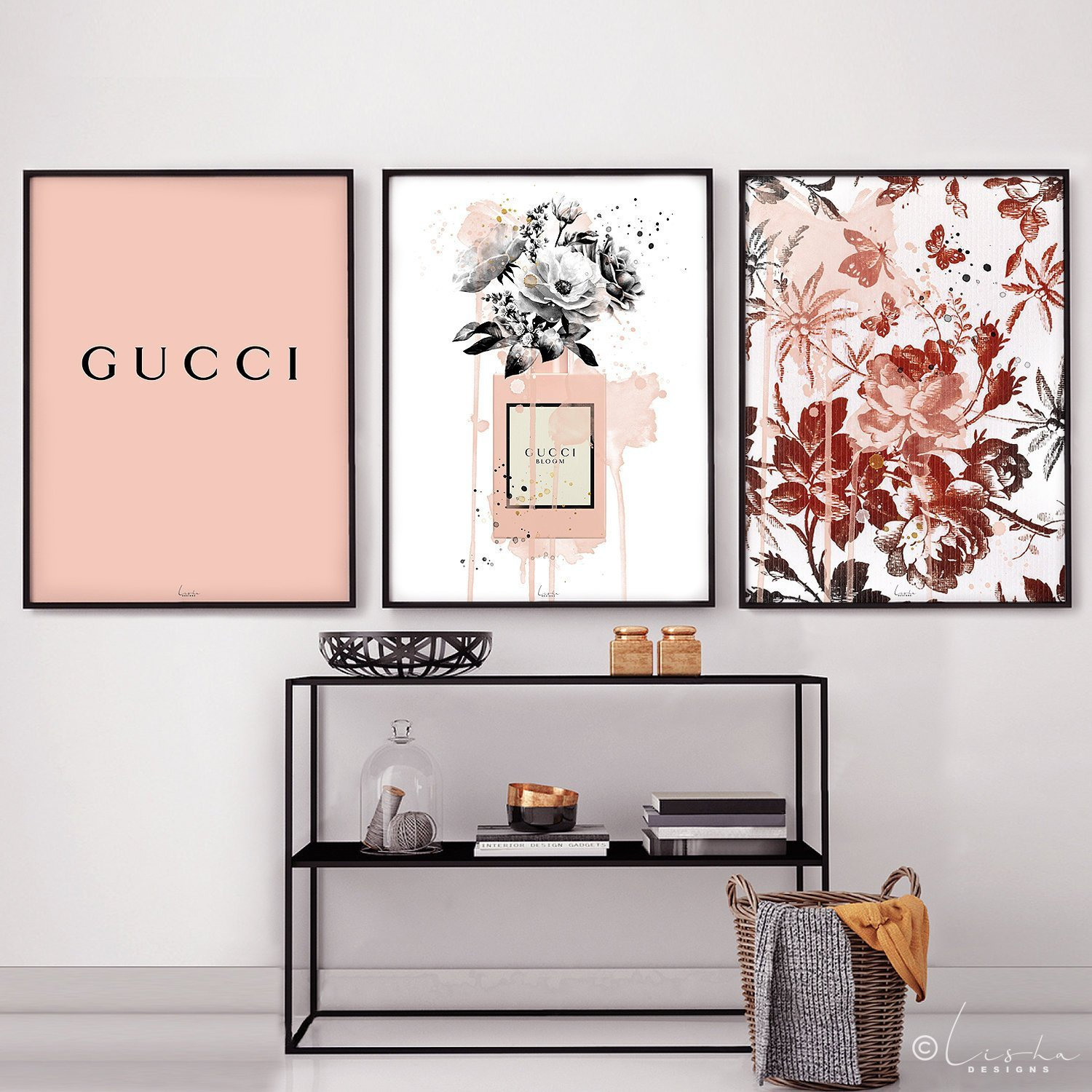 3 x poster set Gucci Art Print Gucci Poster Gucci Wall Art Etsy