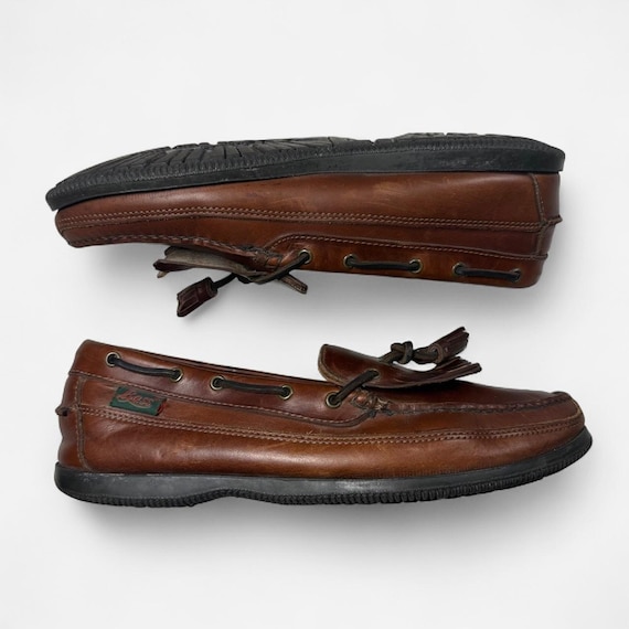 G.H. Bass, Vintage G.H. Bass brown leather kiltie tassel moccasin loafers, men's 10 M