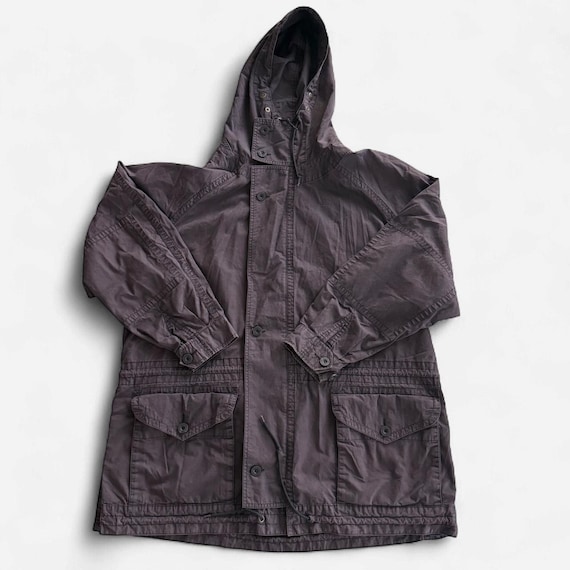 Banana Republic, Vintage 80s Banana Republic Safari & Travel cotton hooded jacket, purple, M