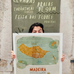 Original PORTUGAL Madeira Funchal PORTUGAL MAP Wall Art Printing Poster Illustration Print Drawing Graphic Design Art Work Home Decor