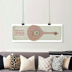Original PORTUGUESE FADO GUITAR Wall Art Printing Poster Illustration Print Drawings Graphic Design Art Work Home Decor
