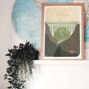 Original BIG SUR Jack Kerouac Books WallArt Poster Illustration Print Drawings Graphic Design ArtWork Home Decor