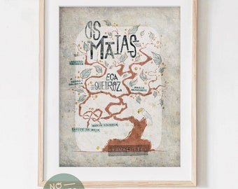 Originele Os MAIAS Eça de Queiroz boeken poster illustratie print tekeningen