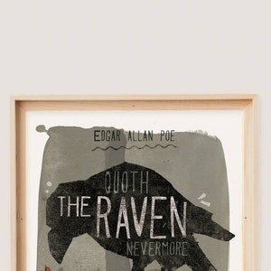 Originele THE RAVEN Edgar Allan Poe Books Wall Art Printing Poster Illustratie Print Tekeningen Grafisch Ontwerp Kunstwerk Home Decor afbeelding 2