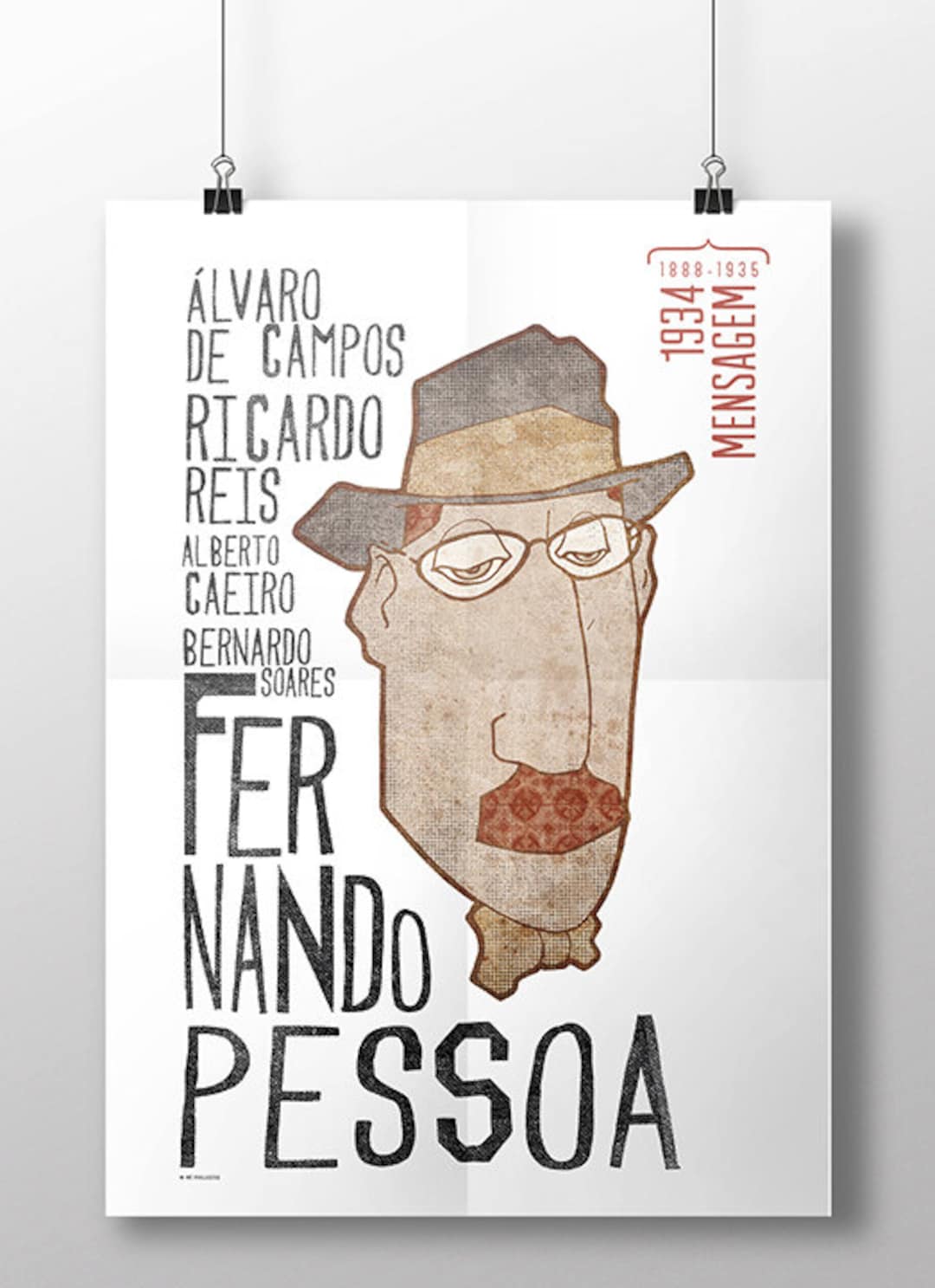 Original PORTUGUESE WRITER Fernando PESSOA Wall Art Printing Poster  Illustration Print Drawings Graphic Design Art Work Home Decor -   Denmark