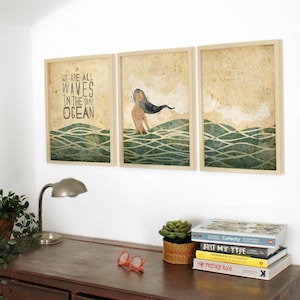 Original Portuguese We Are All Waves in the same Ocean Wall Art Printing
