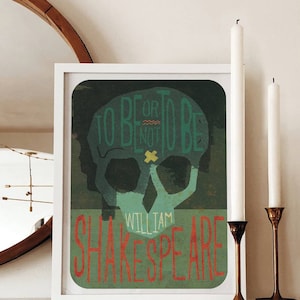 Original HAMLET To Be or Not To Be William Shakespeare Books WallArt Poster Illustration Print Drawings Graphic Design ArtWork Home Decor
