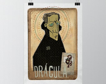 Original MONSTERS STORYS Dracula Vampires Wall Art Printing Poster Illustration Print Drawings Graphic Design Art Work Home Decor