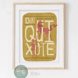 Original Dom QUIXOTE Miguel de Cervantes Books Poster Illustration Print Drawings