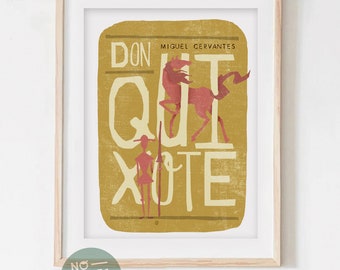 Originele Dom QUIXOTE Miguel de Cervantes Boeken Poster Illustratie Print Tekeningen