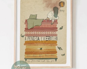 Originele STORYTALES De Prinses Pea Wall Art Printing Poster Illustratie Print Tekeningen Ontwerp Kunstwerk Home Decor