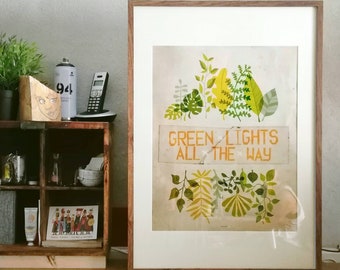 Originele PORTUGESE NATUUR Groene lichten helemaal Wall Art Printing Poster Illustratie Print Tekeningen Grafisch ontwerp Kunstwerk Home Decor