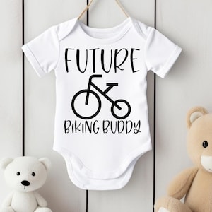 Future Biking Buddy, Cute Baby Vest ,Cool Baby Bodysuit, Perfect Baby Shower Gift , Baby Announcement ,Biking Buddy Baby Welcome Gift 64a