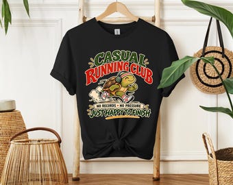 Casual Running Club T-Shirt, Funny Turtle Running Tee, Slow Runner Shirt, 5K Parkrun Gift, Running Lover Graphic Tee