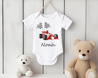 Personalisierter Rennwagen Baby Body: Eigenes Design, Baumwollschlafanzug 580