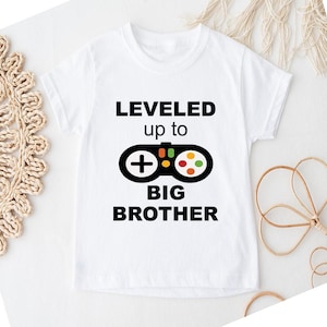 Bis zu Big Brother Kid T-Shirt, süßes Big Brother Kid T-Shirt, Schwangerschaftsankündigung, Gamer Big Brother Schwangerschaftsankündigung 163a