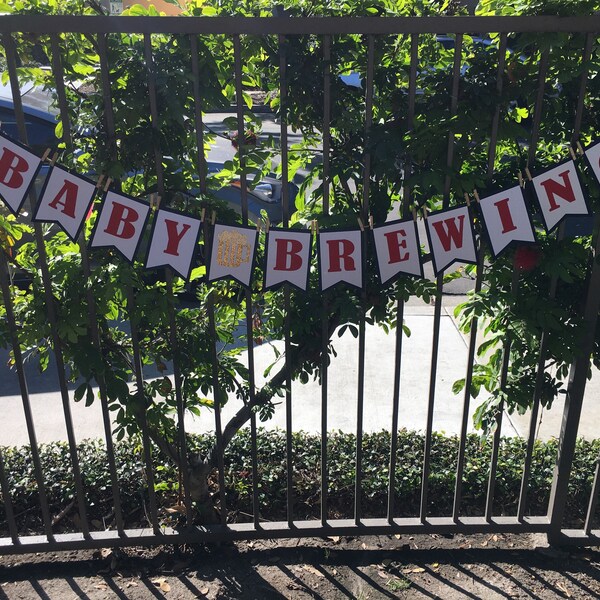 Baby brewing banner | baby Shower Banner | red white and blue | Custom Order | Custom color | new baby | baby decor