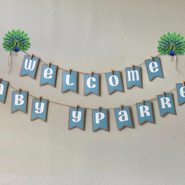 Welcome Baby Banner | All Occasion Banner | Baby Blue Gray with white Letters | Party Banner | Custom Banner | Baby Shower Decor | Decor