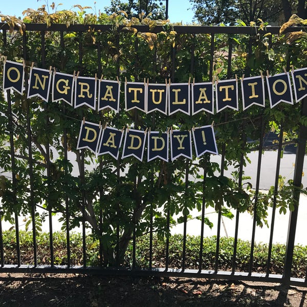 Congratulations | All Occasion Banner | Navy and White with Gold or Silver Letters | Party Banner | Custom Banner | Special Occasion | Deco