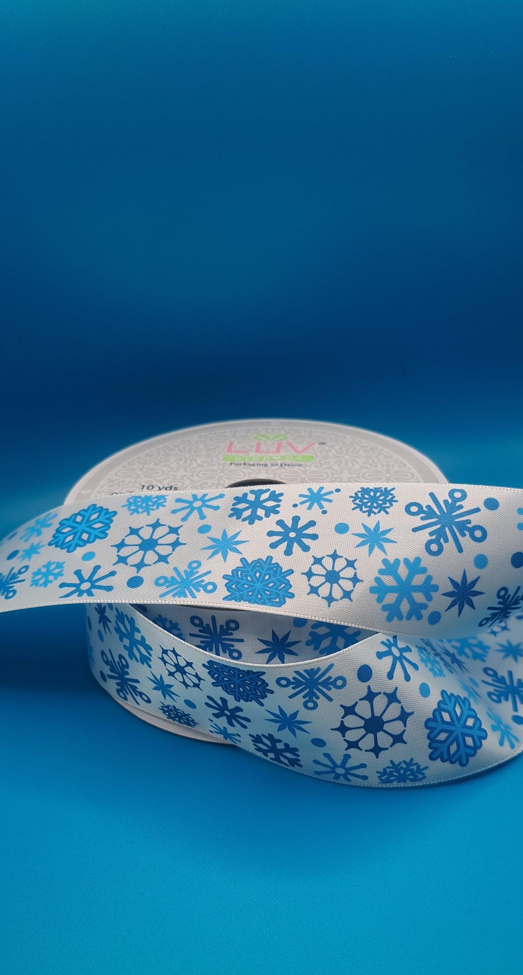 Snowflakes Satin Ribbon - Etsy