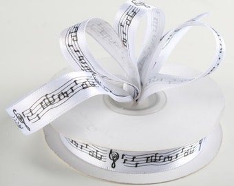 Music Notes Satin Ribbon