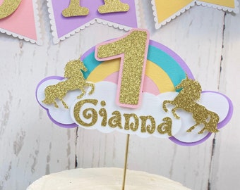 Unicorn Cake Topper, Unicorn Party Decorations, Unicorn Birthday, Gold Unicorn, Rainbow Cake Topper, Unicorn Rainbow