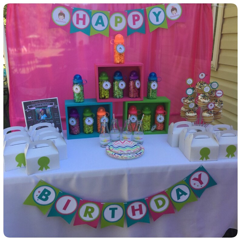 Gymnastics Birthday Banner Gymnastics Birthday Party Etsy