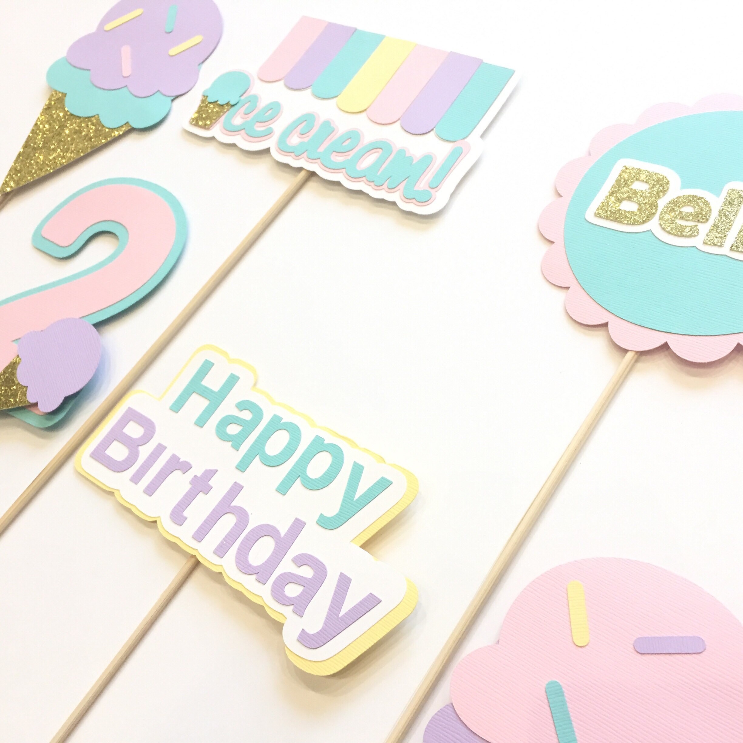 Ice Cream Centerpiece set of 6 Ice Cream Ice Cream Party Ice Cream Birthday Sweet Shoppe Birthday Ice cream Decorations