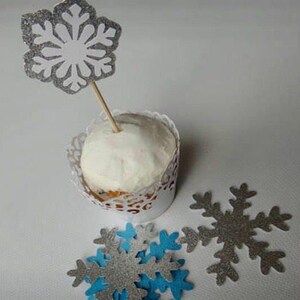 Paquete para fiesta de invierno mágico, decoración de Frozen, invierno mágico, primer cumpleaños, pancarta de Frozen, pancarta de copos de nieve imagen 3