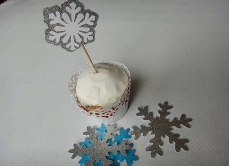 Paquete para fiesta de invierno mágico, decoración de Frozen, invierno mágico, primer cumpleaños, pancarta de Frozen, pancarta de copos de nieve imagen 3