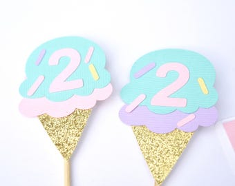Ice Cream, Cupcake Toppers, Ice Cream Party, Ice Cream Birthday party Decorations