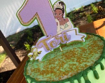 Princess and Tiana Inspired Cake Topper, Princess and the Frog Cake Topper, Tiana Cake Topper, Princess Tiana Centerpiece