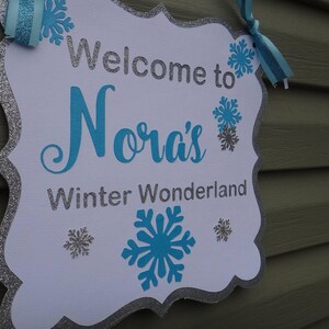 Pancarta de País de las Maravillas Invernal, Pancarta de Invierno Mágico, Pancarta de Copos de Nieve, Pancarta Congelada. Decoraciones Congeladas. imagen 8