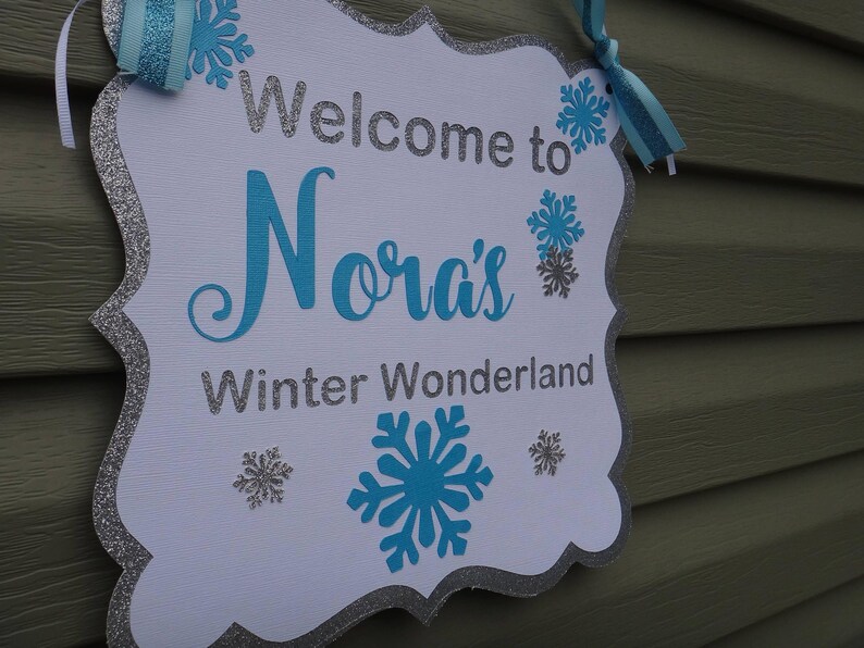 Pancarta de País de las Maravillas Invernal, Pancarta de Invierno Mágico, Pancarta de Copos de Nieve, Pancarta Congelada. Decoraciones Congeladas. imagen 8