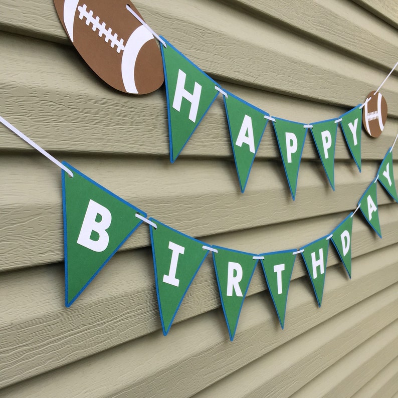 Football Banner Football Happy Birthday Banner Football Etsy