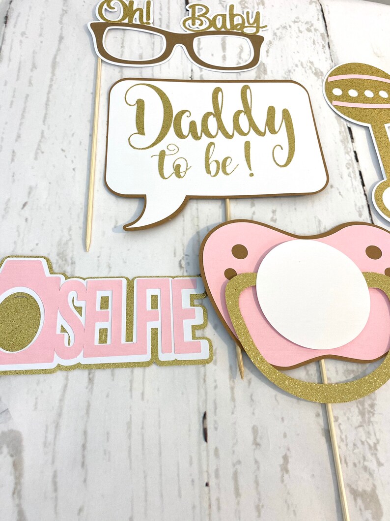Baby Shower Photo Booth Props Oh Baby Photo Booth Props Gold - Etsy