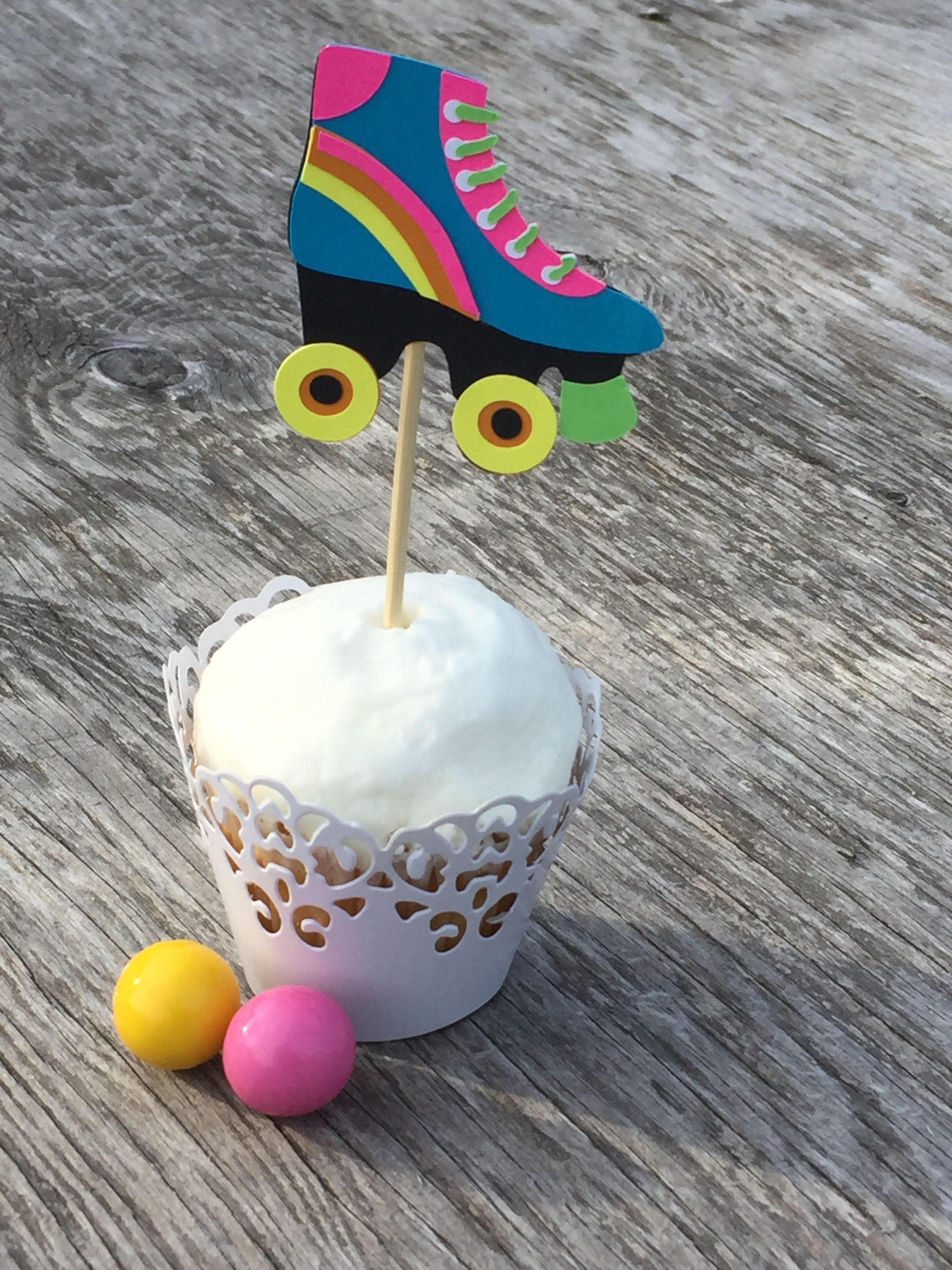 Roller Skate Cupcake Toppers Roller Skating Party Skate Etsy UK
