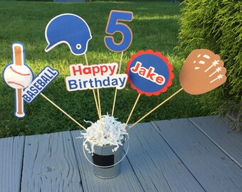 Baseball Centerpiece Stick Set, Baseball Party, Sports Party, Sports Centerpiece