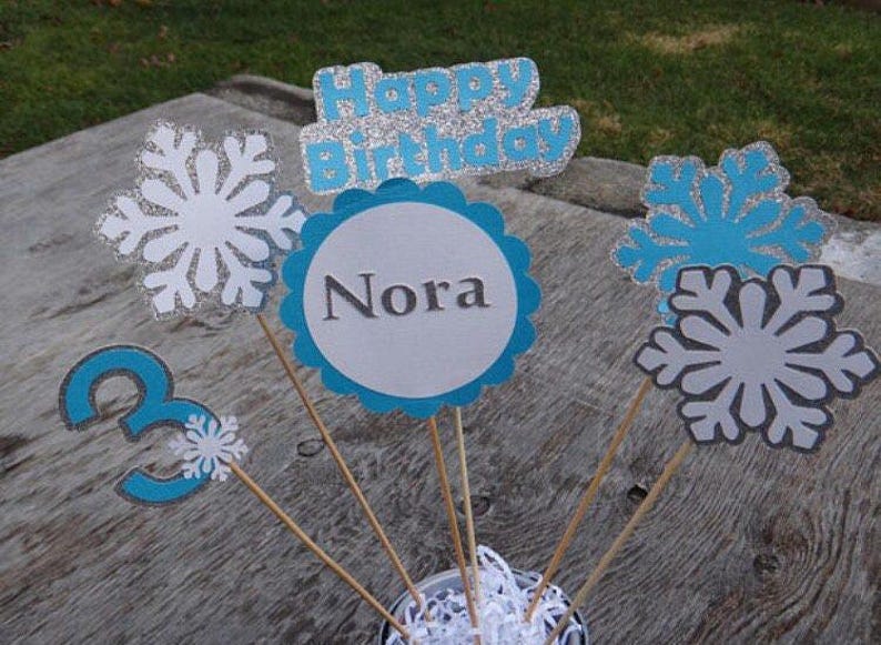 Paquete para fiesta de invierno mágico, decoración de Frozen, invierno mágico, primer cumpleaños, pancarta de Frozen, pancarta de copos de nieve imagen 6