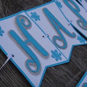 Paquete para fiesta de invierno mágico, decoración de Frozen, invierno mágico, primer cumpleaños, pancarta de Frozen, pancarta de copos de nieve imagen 7